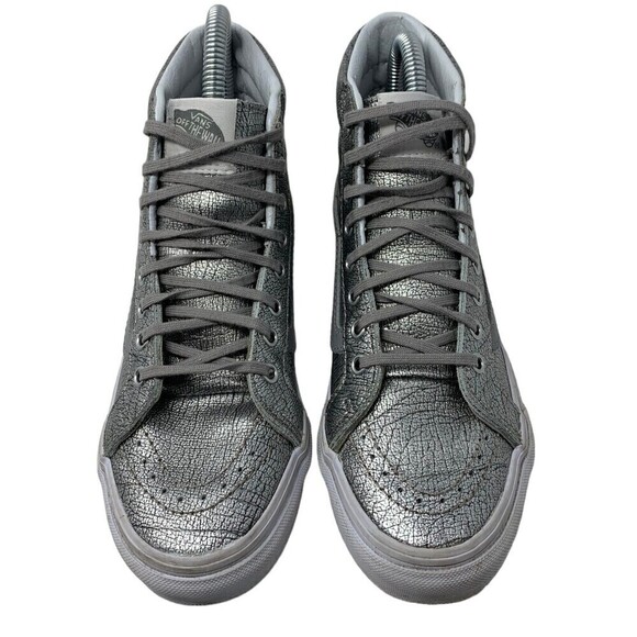 Vans SK8-Hi Top Shoes 721277 Shiny Silver White Gray 4.5 Mens or Womens 6 - Picture 4 of 10